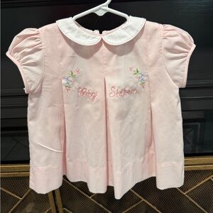 The Proper Penoy “Big Sister” Pink Embroidered Kids Shirt